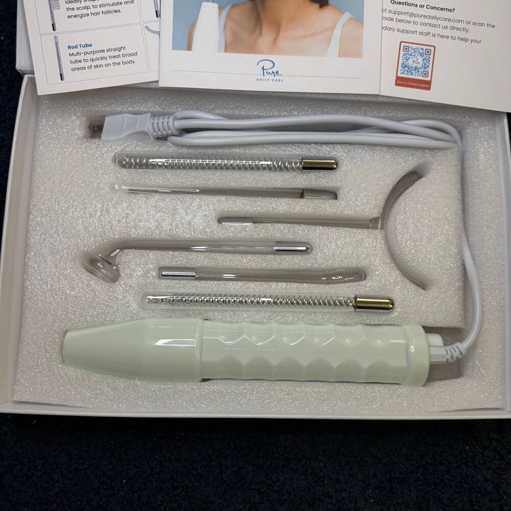 NuDerma Clinical Skin Therapy Wand - Portable Skin Therapy Machine w 6 Fusion - Picture 3 of 5